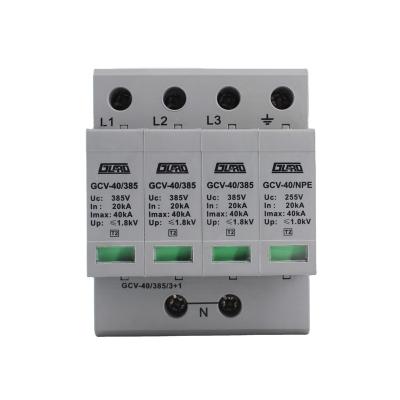 China Guard 20kA-40kA 385V Three Phase Low Voltage Surge Protector GCV-40/385/3+1 for sale