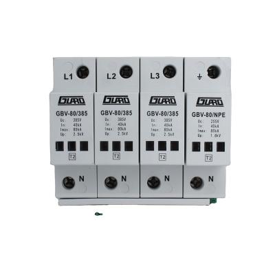 China Guard Factory Manufacture Professional Manufacture DC Surge Protector 40-80KA 385V Three Phase Three Phase Arrester 90mm*65mm*72mm (tolerance ≤ 1 mm) for sale