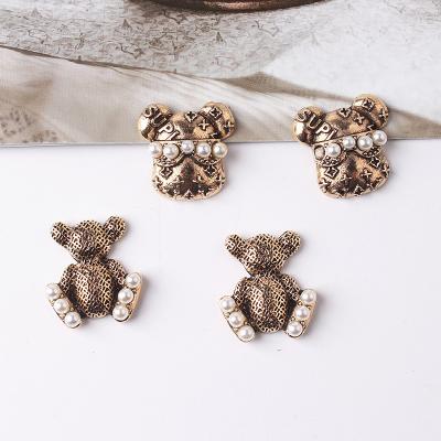 China 2021Hot Sale Washable Lady Crystal Metal Bear Bling Small Shoes Bead Croc Shoes Accessories For Croc Shoes Clog Charms for sale