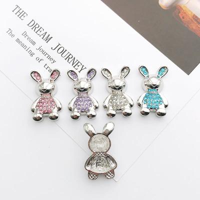 China Custom Clog Charm Masonry DIY Rabbit Collection Metal Diamond Jewelry Shoes Talisman Clogs Sandals Decoration Charm Croc Shoes Decoration for sale