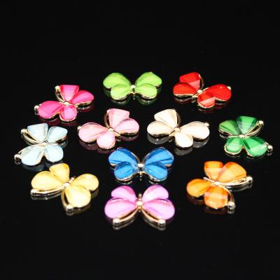 China Wholesale Color Washable Butterfly Charm Croc Shoes Charms Accessories Jewelry Shoes Decoration Charm Crystal Shoes for sale