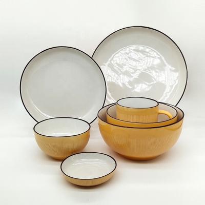 China Factory Sustainable Original Dishes Sets Dinnerware Ceramic Dishes Set Dishes Dinnerware Bowl Sets For 4 People for sale