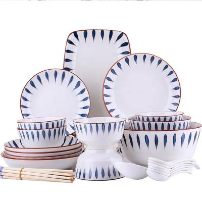 China 26 Pcs Dish and Bowl Set Party Viable Modern Lead Free Birthday Dinnerware Set Ceramic Dinnerware Set for sale