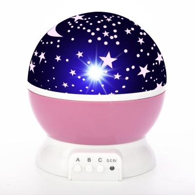 China Modern Star Projector Lamp Kids Bedroom LED Night Light Baby Lamp Decor Rotating Starry Nursery Moon Projector Table Lamp for sale