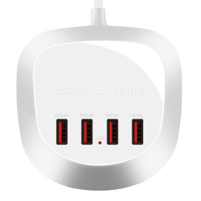 China Desktop Video Game Player 4-Port USB Charger 5V/2.4A Fast Charging Station for Mobile Phone with US/UK/EU/AU Plug for sale