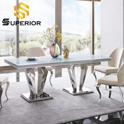 China (Others) 2020 new adjustable restaurant marble tables and chairs stainless steel for sale