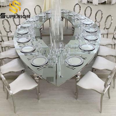 China Modern Wedding Celebration Usage Hall Banquet Oval Dining Table With Chairs for sale