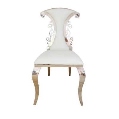 China Modern Outdoor Luxury Gold Stainless Steel Wedding Chair for sale