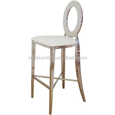 China Modern Cheap Luxury Leather PU Bar Stools Chairs For Sale Stainless Steel Commercial Furniture for sale