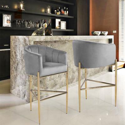 China Modern Modern Plush Velvet High Back Kitchen Bar Chairs Stool for sale