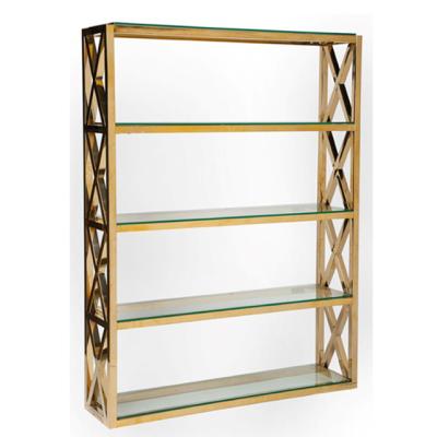 China (Other) Adjustable Multi High - Layered Gold Interior Color Shop Wine Shelf Stainless Steel for sale