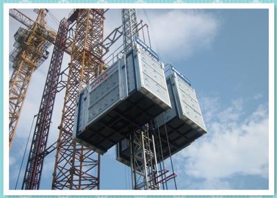 China Bridge Construction Material Lifting Hoist With Two Cage , Rack And Pinion for sale