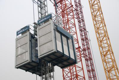 China Big Cabin Construction Hoist Elevator ANKA3000 Twin Mast Tower 3.0m Width 6.0m Length for sale