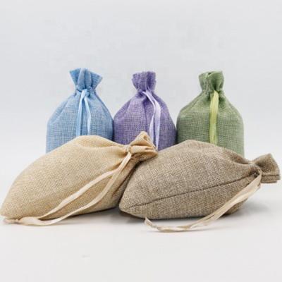 China Durable Promotional Natural Cotton Burlap Jewelry Bag Small Gift Pouch with Drawstring for sale