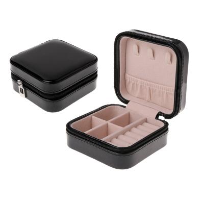 China Velvet Guorui Makeup Jewelry Case Box Organizer Storge Case With Zipper Travel Portable Jewelry Box for sale