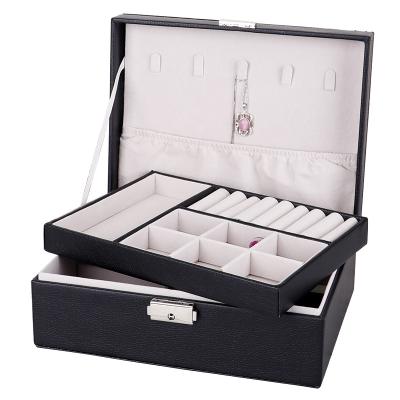 China Guorui travel leather portable jewelry box, mini small portable exquisite earrings, necklaces, jewelry storage boxes for sale