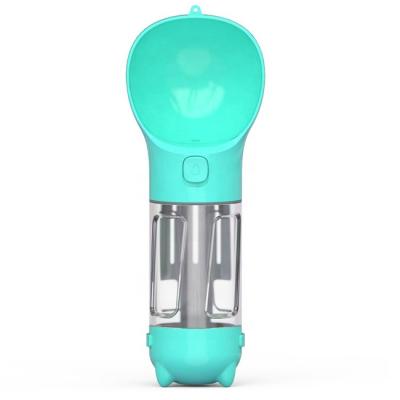 China Viable Leak Proof Portable Puppy Water Drink Dispenser And Snacks Container Bases Dog Water Bottle for sale