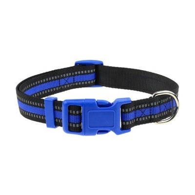 China Lights Dog Collar Nylon Woven Adjustable Solid Color Pet Collar Free Firm for sale