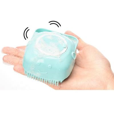 China Stocked Dog Bath Massage Brush Stabilized Pet Massage Cleaning Brush Pet Feeds for sale