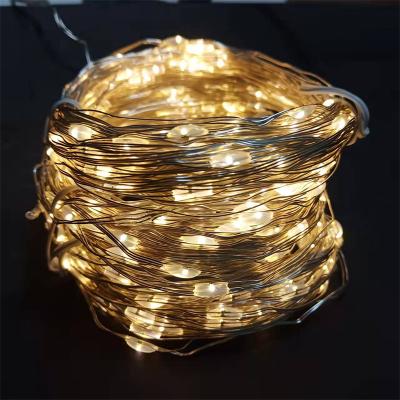 China 300 LED Outdoor Christmas Solar Decorative Warm White Solar Charge LED String Light Remote Solar String Light 8 for sale