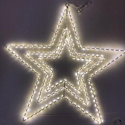 China Star Pattern Design New Light Iron Star Pentagon With Led Lights Star Pattern Christmas Steel Decoration Ornaments Wall Light for sale