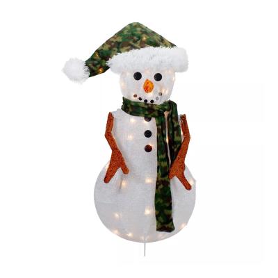 China Foldable Giant Lights Copper Light Easy Storage Foldable LED Snowman Light For LED Christmas Decoration for sale