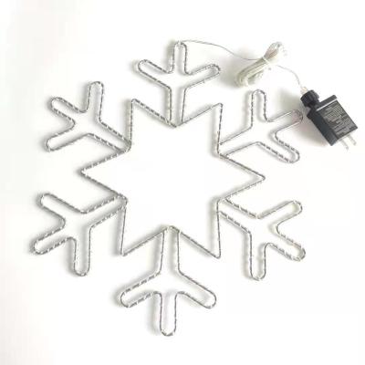 China Iron Pattern Light 100Led Snowflake Light Warm White White For Outdoor Christmas Yard Decoration for sale