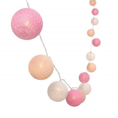 China STRING Hongshun LIGHT Customized Battery Operated LED Christmas Rattan Cotton Ball String Lights For Indoor Nursery Home Decoration for sale