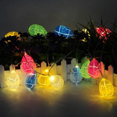 China Battery Operated Easter Egg String Light Easter Eggs Cotton Ball Globe Lights Indoor Home Party Decor Decoration Shaped LED String Light for sale