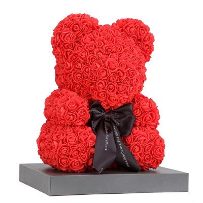 Cina Rose Bears Roses Boxed with Box 40cm Always and Forever Rose Bear Pure Color in Box for Valentine Birthday and Mothers Day 25 in vendita