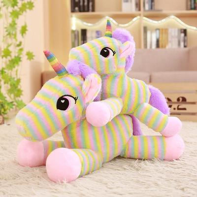 China Cute Stuffed Unicorn Toy Unicorn Rainbow Pillow Rainbow Eyes Plush Toy 40CM Wholesale Gift Festival Gift Large for sale