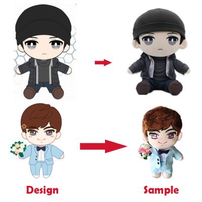 中国 Plush Sofe Stuffed Toy New Fashion Lovely Stand Up Custom Korean Doll Kpop Plush Doll Star Doll Custom Small Plush Dolls 販売のため