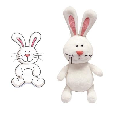 China Anime Manufacturer OEM Soft Cute White Long Eared Rabbit Stuffed Animals Plush Toy for sale