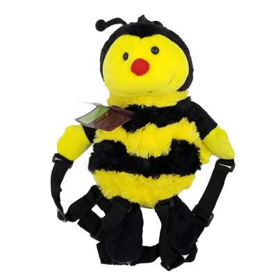 China Hot Selling Custom Made Cartoon Backpack Plush Bee Toy Children School Bag For Children for sale