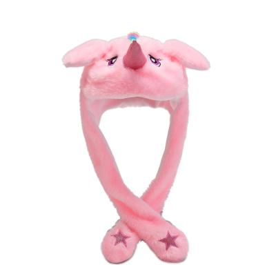 China JOINT Cute Plush Rabbit Material Rabbit Movable Ears Hats Super Hot Selling Customizable Hat for sale