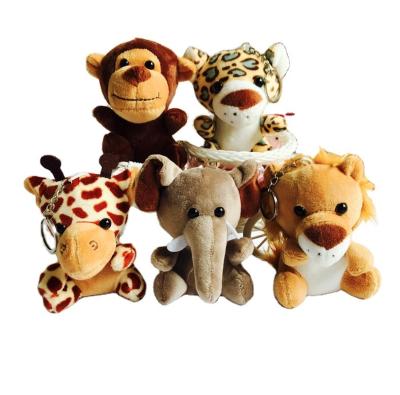 China Mini Monkey Elephant Stuffed Animal Key Chain Tiger Giraffe Lion Forest Animal Toys Cute Plush Toy Keychain /stuffed plush à venda