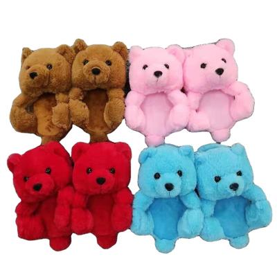 China Hot Selling Bedroom Fashion Trend Teddy Bear Fuzzy House Slippers Cute Soft Non-toe Indoor Cotton Children Gift Kids Shoes Te koop