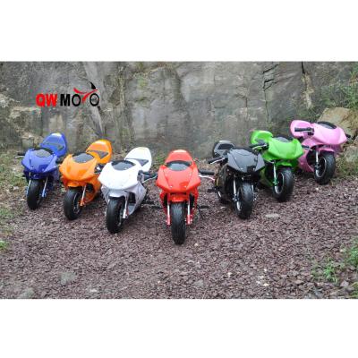 China 49cc Start Pull Tire QWMOTO Mini Motorcycle 49cc Mini Pocket Bike Mini Motorcycle Bike Gas Rubber Easy Cross Power for sale