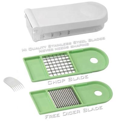 China PP Kitchen Instrument Fruit Slicer Multifunctional Photo Vegetable Dicer Cleaver for sale