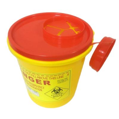 China Medical PP 1L Waste Bin Sharp Disposal Bin Biohazard Safety Needle Box for sale