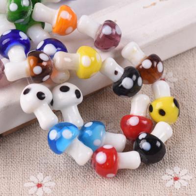 China Beads For Jewelry Making DIY Crafts 10x13mm 12x17mm 15x18mm Mushroom Shape Lampwork Glass Loose Beads For DIY Crafts Jewelry Making Findings for sale