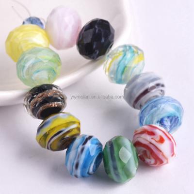 China Beads For Jewelry Making DIY Crafts 12x8mm Rondelle Faceted Opaque Lampwork Glass Spacer Loose Beads For Jewelry Making DIY Crafts Findings for sale