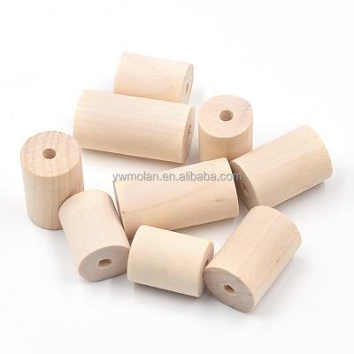 China Beads For Jewelry Making DIY Opens Big Cylinder Shape Natural Wood 20x25mm 20x30mm 20x40mm Handcraft Loose Big Hole Beads For DIY Opens Jewelry Making for sale