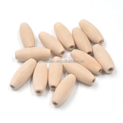 China Beads For Jewelry Making DIY Crafts 29x12mm Tuve Oval Long Shape Natural Wood Handcraft Loose Beads For DIY Crafts Jewelry Making for sale