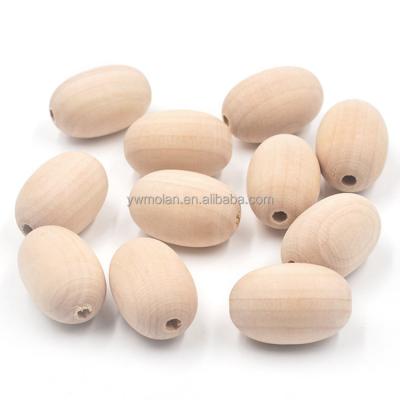 China Beads For Jewelry Making DIY Beads 30x20mm Oval Natural Wooden Loose Beads For DIY Woodworking Jewelry Making for sale