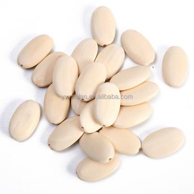 China Beads For Jewelry Making DIY Crafts 33x20mm Large Flat Oval Shape Natural Wood Handcraft Loose Beads For DIY Crafts Jewelry Making for sale