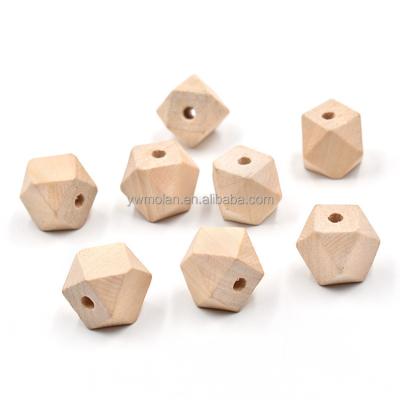 China Beads For Jewelry Making DIY Crafts Polygon Shape Natural Wood 10mm 12mm 14mm 16mm 18mm 20mm 25mm 30mm Loose Woodworking Beads For DIY Handcraft Crafts Jewelry Making for sale