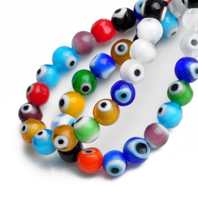 China Beads For Jewelry Making DIY Crafts Round 6mm Evil Eye Patterns Millefiori Crafts Glass Loose Beads Lots For DIY Jewelry Making Findings for sale