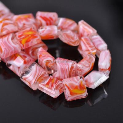 China For Jewelry Making DIY 13mm Square Shape Lampwork Faceted Loose Crafts Glass Bead Wholesale Lot For DIY Jewelry Making Findings for sale