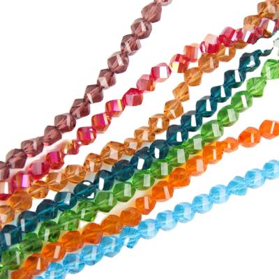 China For Jewelry Making DIY Twist Faceted Crystal Glass 4mm 6mm 8mm 10mm 12mm Loose Spacer Beads Lot Colors For Jewelry Making DIY for sale